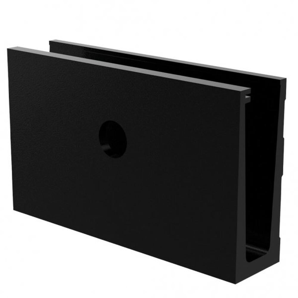 Frameless glass balustrade channel 5m side fix powder-coated black aluminium