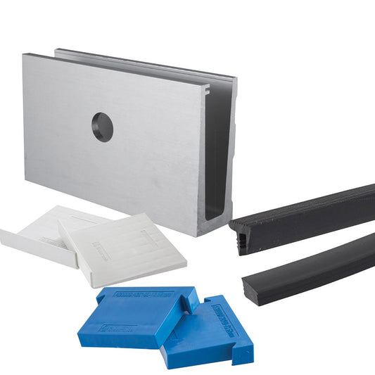 Frameless glass balustrade kit 5m side fix anodised aluminium channel