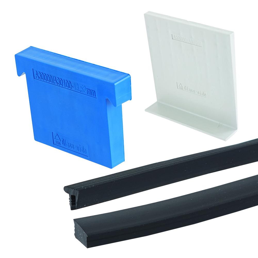 Frameless glass balustrade gasket and wedge set for 21.52mm glass - 2.5m