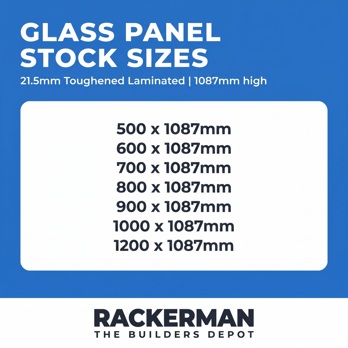 21.5mm Toughened Laminated Glass Panels - Heavy-Duty - Rackerman
