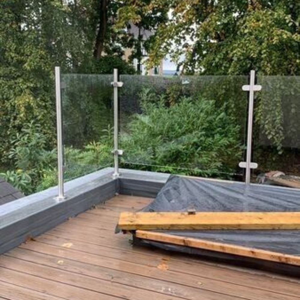 900mm High Toughened Glass Balustrade Panels - Custom Cuts Available