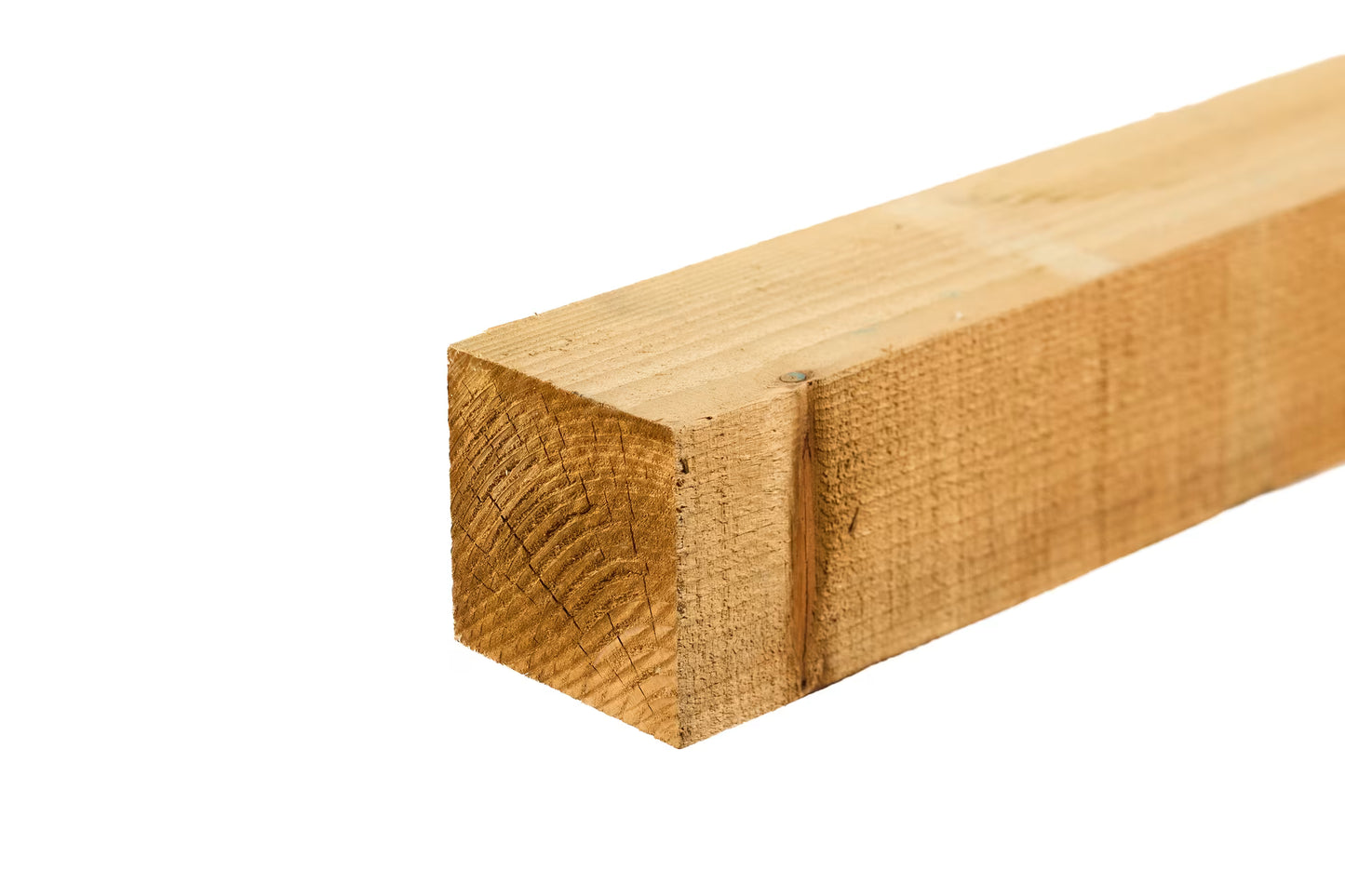 Green Treated Square Top Wooden Fence Post