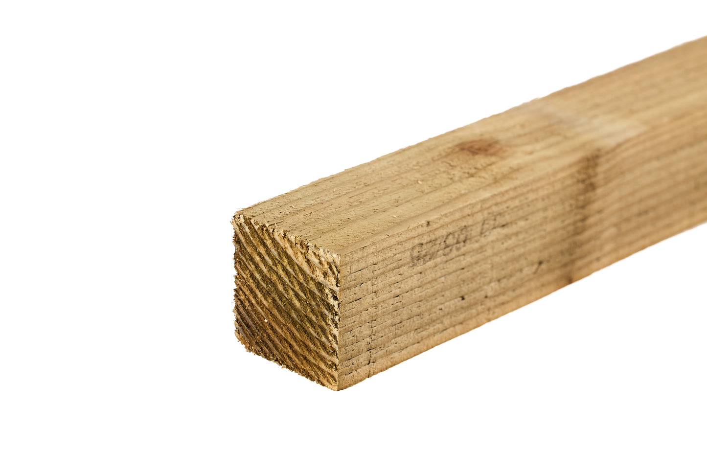 Green Treated Square Top Wooden Fence Post