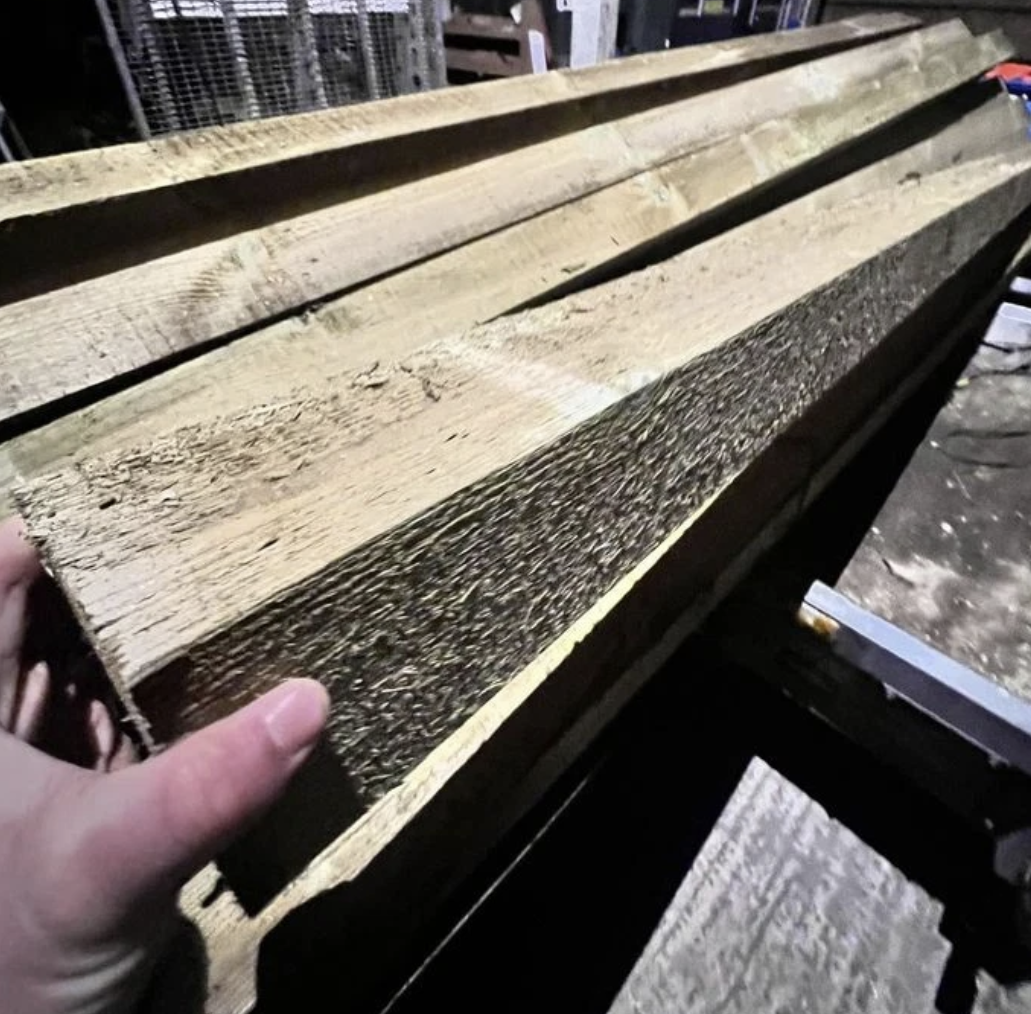 Green Treated Square Top Wooden Fence Post