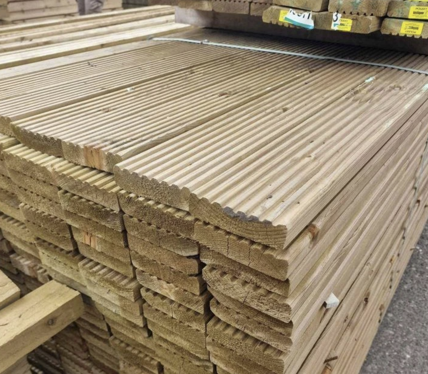 32mm Softwood Grooved Reversible Decking Board