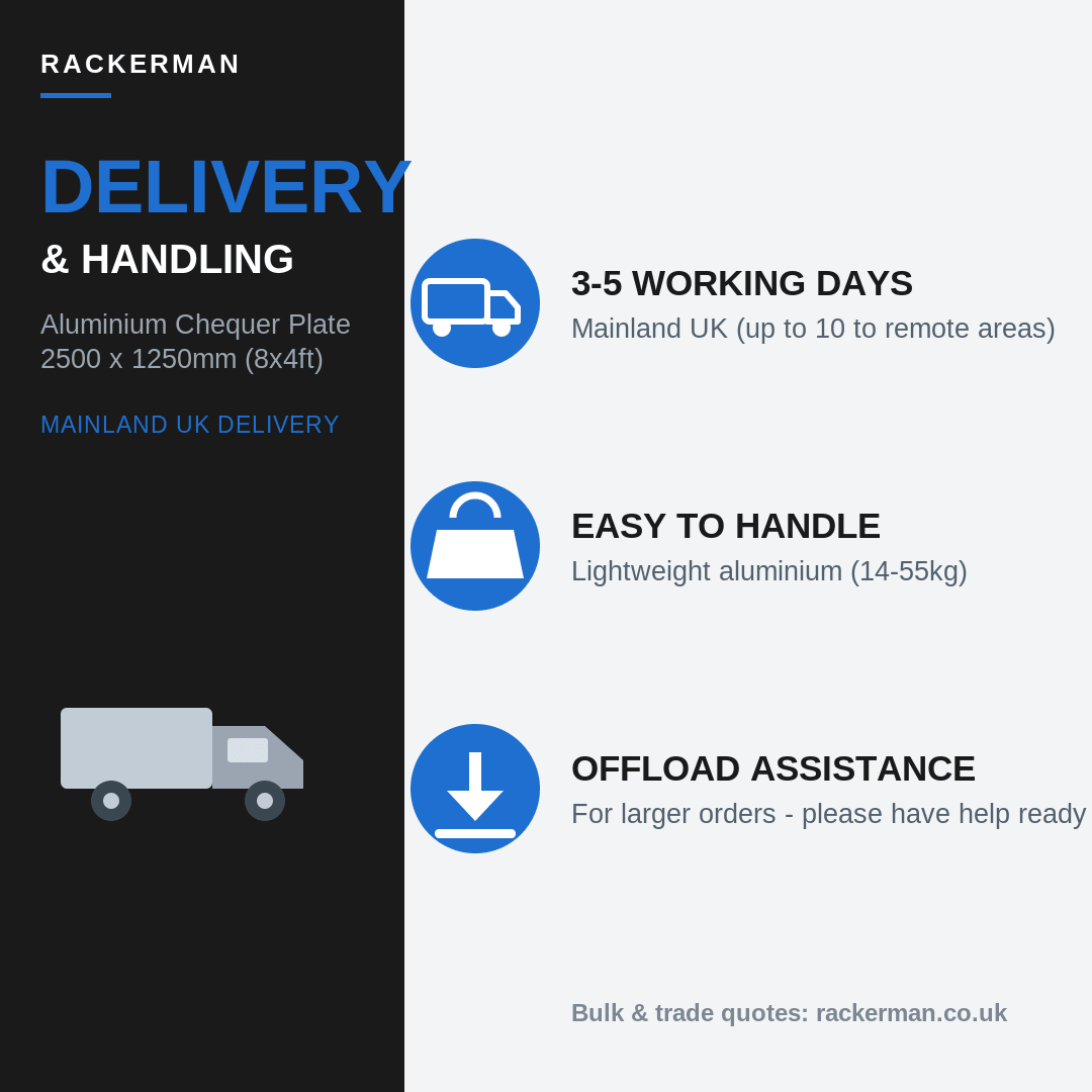 Aluminium Chequer Plate & Checker Plate – 5754 Five Bar | 8x4 & 2m x 1m - Rackerman