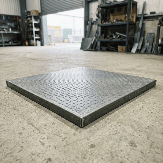Durbar Landing Plates – Mild Steel Pattern 1 Anti-Slip Checker Plate Stair Landings - Rackerman