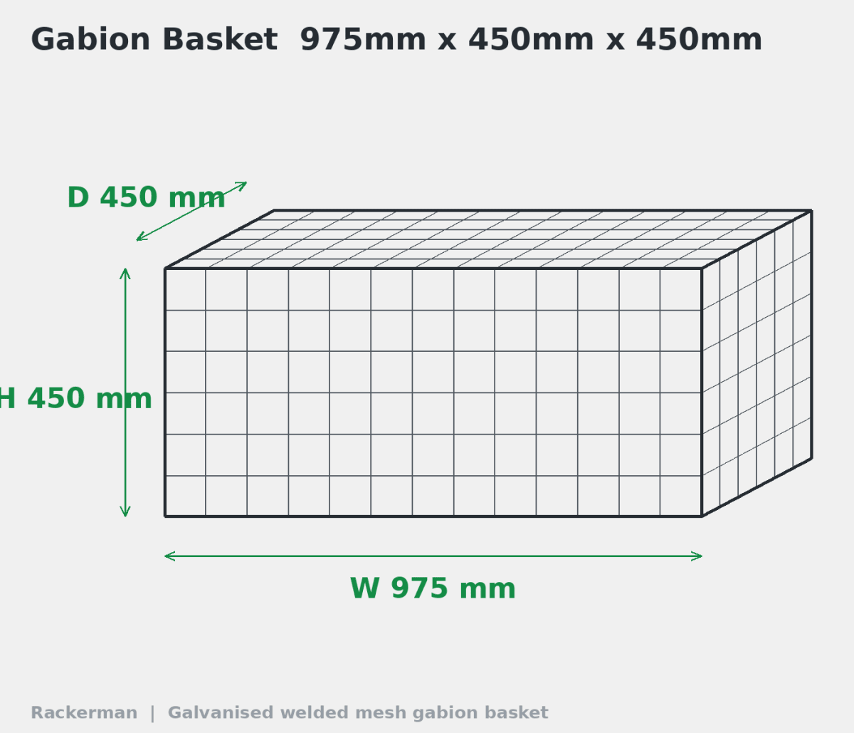 Heavy Duty Gabion Baskets — 8 Gauge 4mm Galvanised Stone Cages - Rackerman