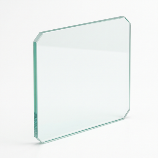 12mm clear float toughened glass panel with dubbed corners