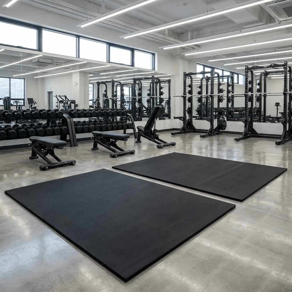 Large Rubber Gym Mat 6ft x 4ft – Heavy-Duty Commercial Gym Flooring - Rackerman