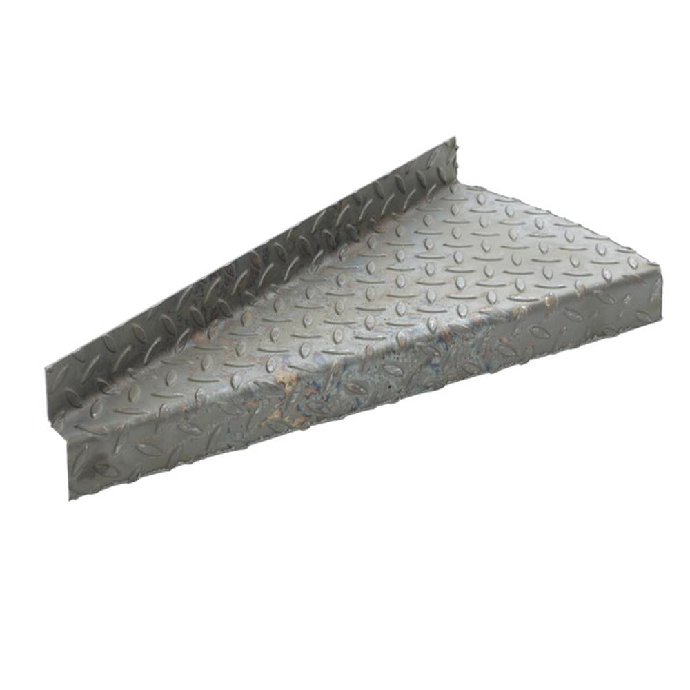 Spiral durbar stair tread 600 x 270 x 4.5mm anti-clockwise ascend Pattern 1 checker plate