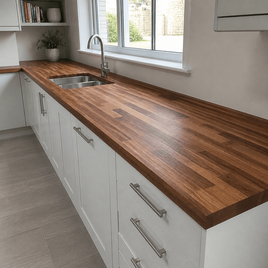 Solid Walnut Kitchen Worktop 38mm – Real Dark Hardwood Walnut Worktop, Cut to Size, Breakfast Bar, Kitchen Island & Upstand - Rackerman