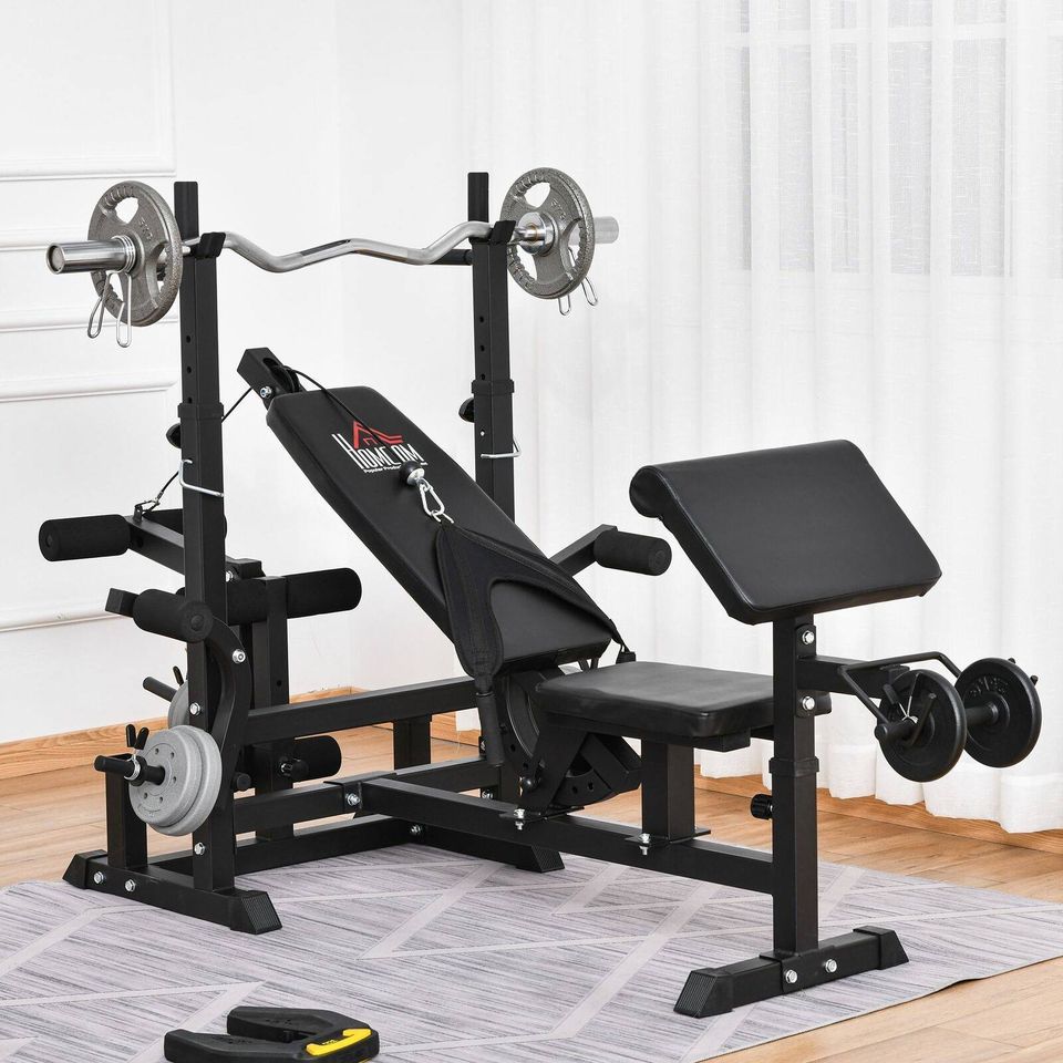 Multi-Position Weight Bench, Weight & Bar Rack Stand
