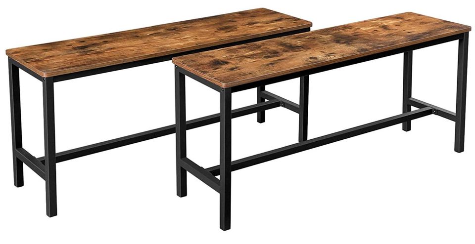 Industrial Dining Bench Set 2 Vintage Chair