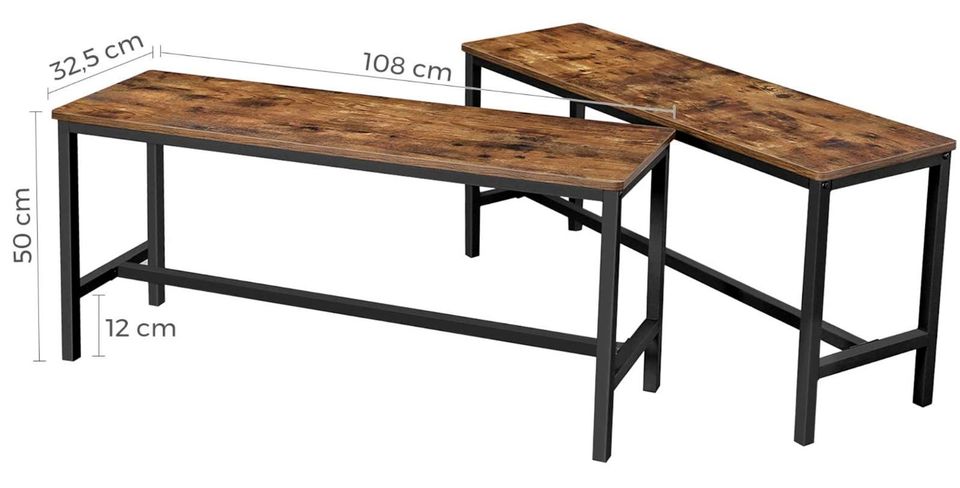 Industrial Dining Bench Set 2 Vintage Chair