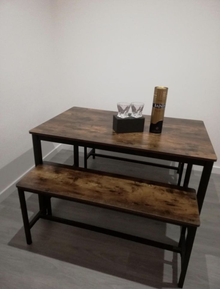 Industrial Dining Bench Set 2 Vintage Chair