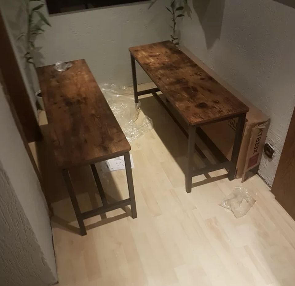 Industrial Dining Bench Set 2 Vintage Chair