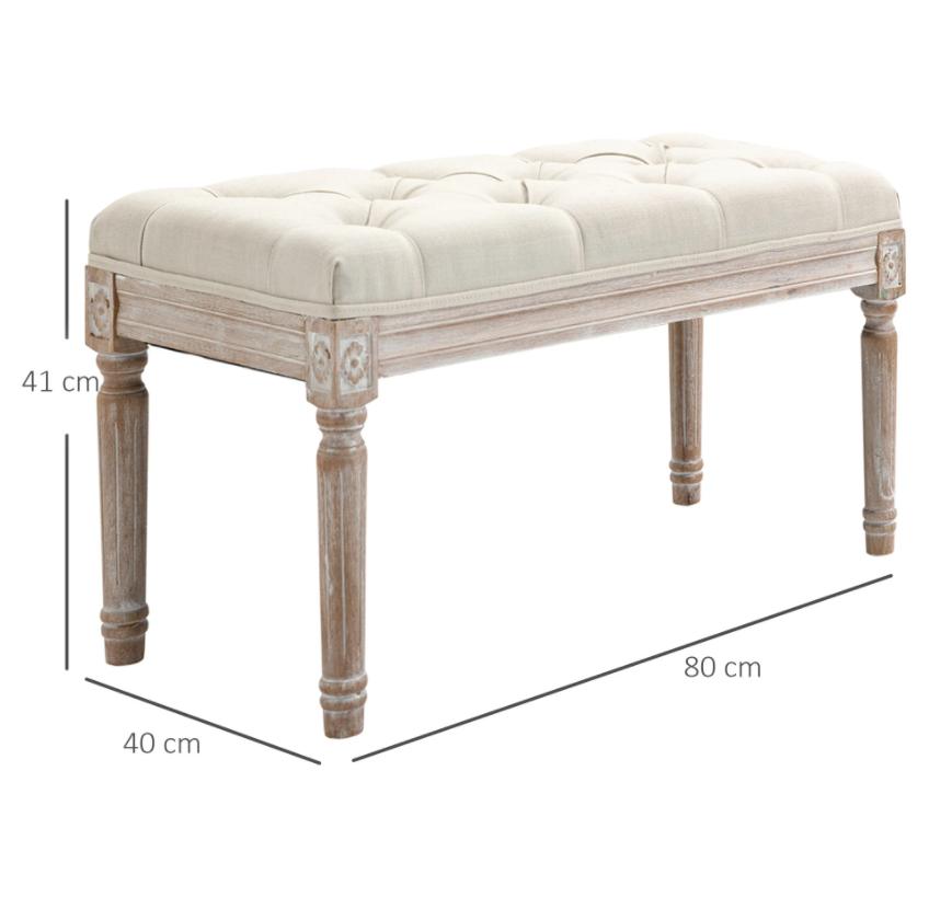 French Style Bedroom Window Seat in Beige.