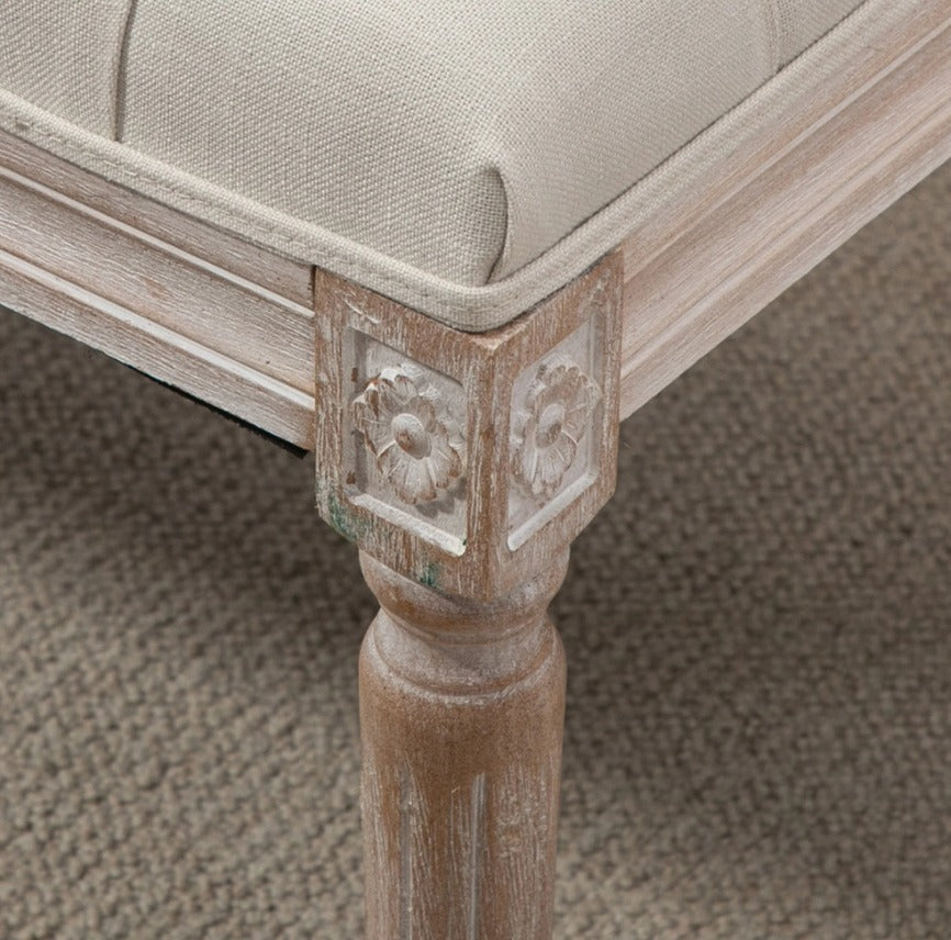 French Style Bedroom Window Seat in Beige.