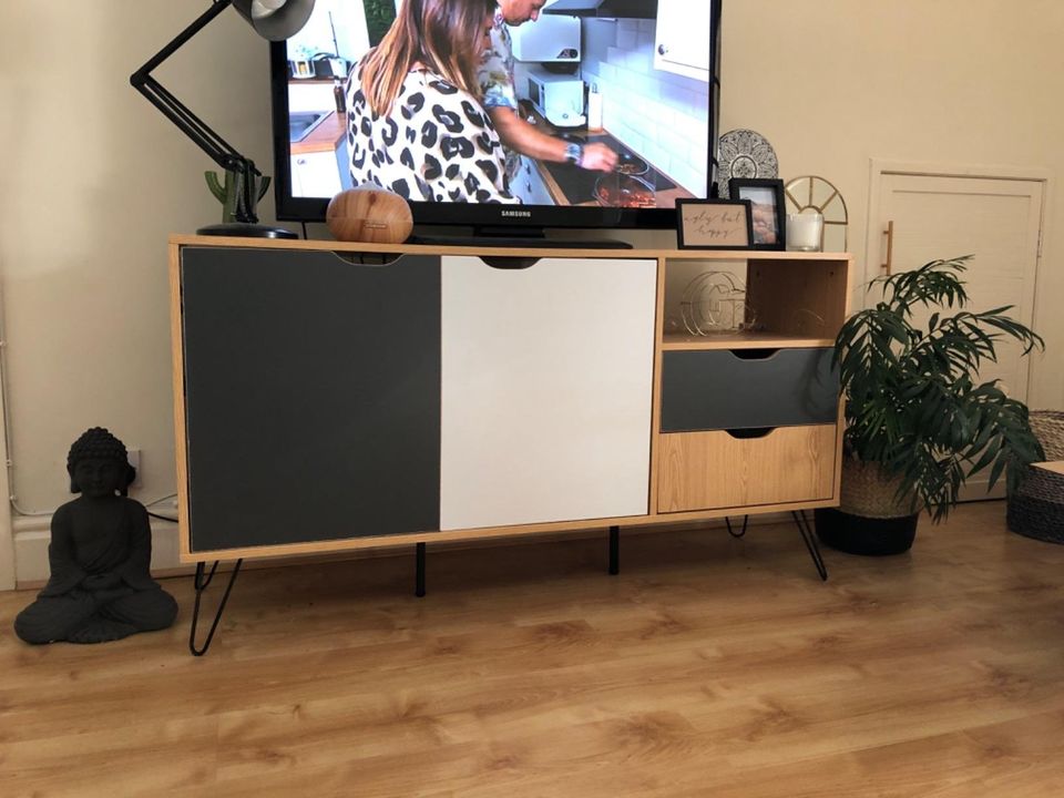 Sideboard Table Cupboard Storage 2 Drawers Cabinet