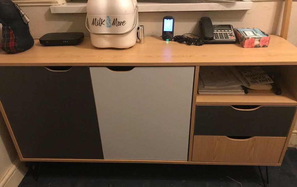 Sideboard Table Cupboard Storage 2 Drawers Cabinet