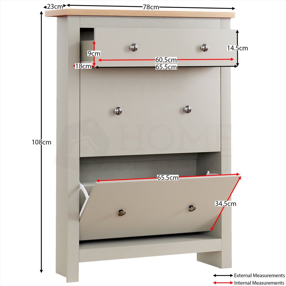 Grey Shoe Boot Footwear Rack Shoes Storage Cabinet Wooden Stand Cupboard Unit 3 Drawer Organiser