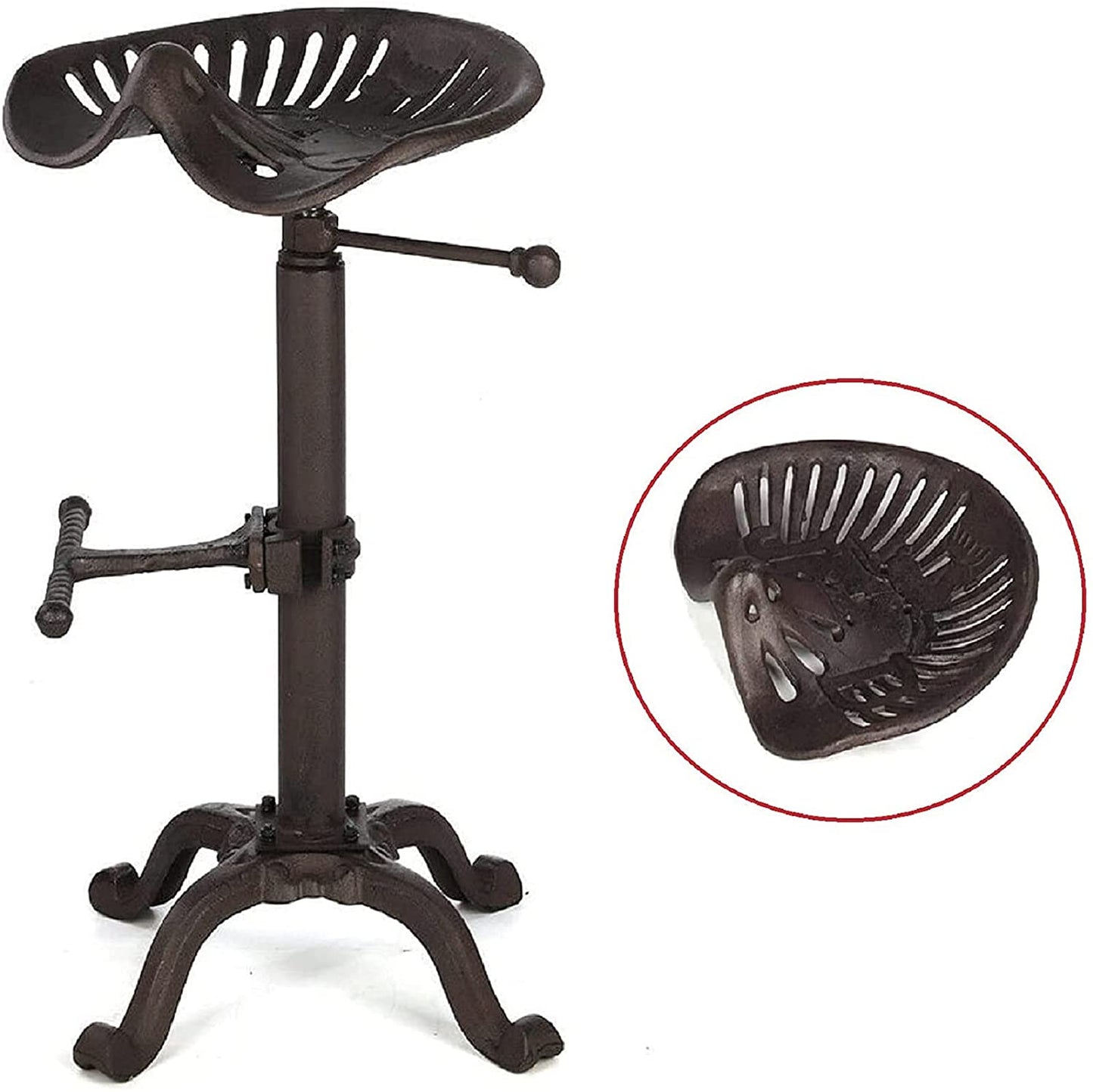 Industrial Cast Iron Bar/Tractor Stools with Adjustable Height