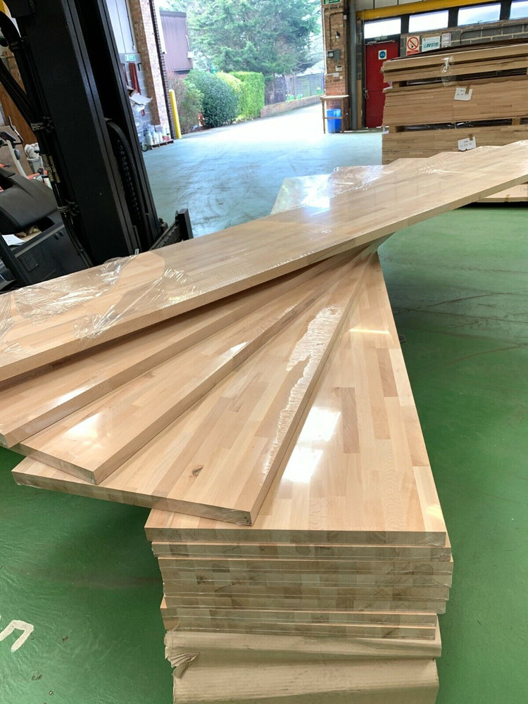Solid wood worktop installed in a modern UK kitchen