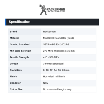 Mild Steel Round Bar S275 specification