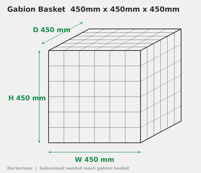 GALFAN Gabion Baskets – 10 Gauge Welded Wire Stone Cages