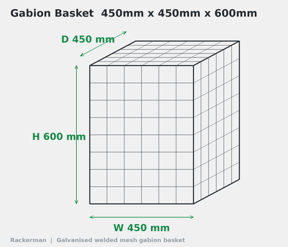 GALFAN Gabion Baskets – 10 Gauge Welded Wire Stone Cages