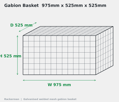 GALFAN Gabion Baskets – 10 Gauge Welded Wire Stone Cages