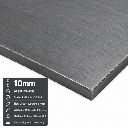 Mild Steel Sheet 2500 x 1250mm (8x4)- S275