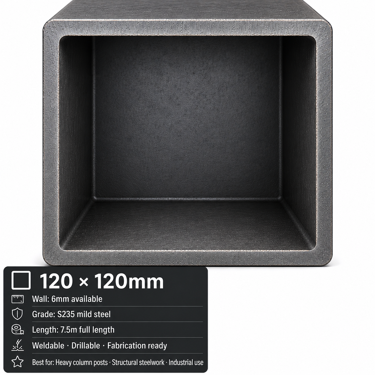 Mild Steel Box Section 7.5m – S235 Square Hollow Section