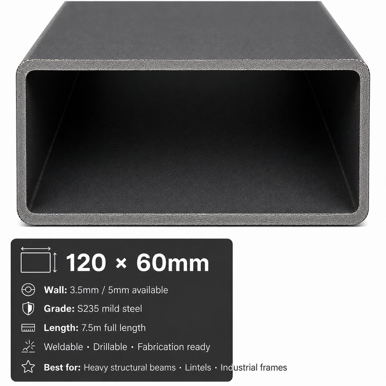 Mild Steel Rectangular Hollow Section 7.5m – S235 RHS