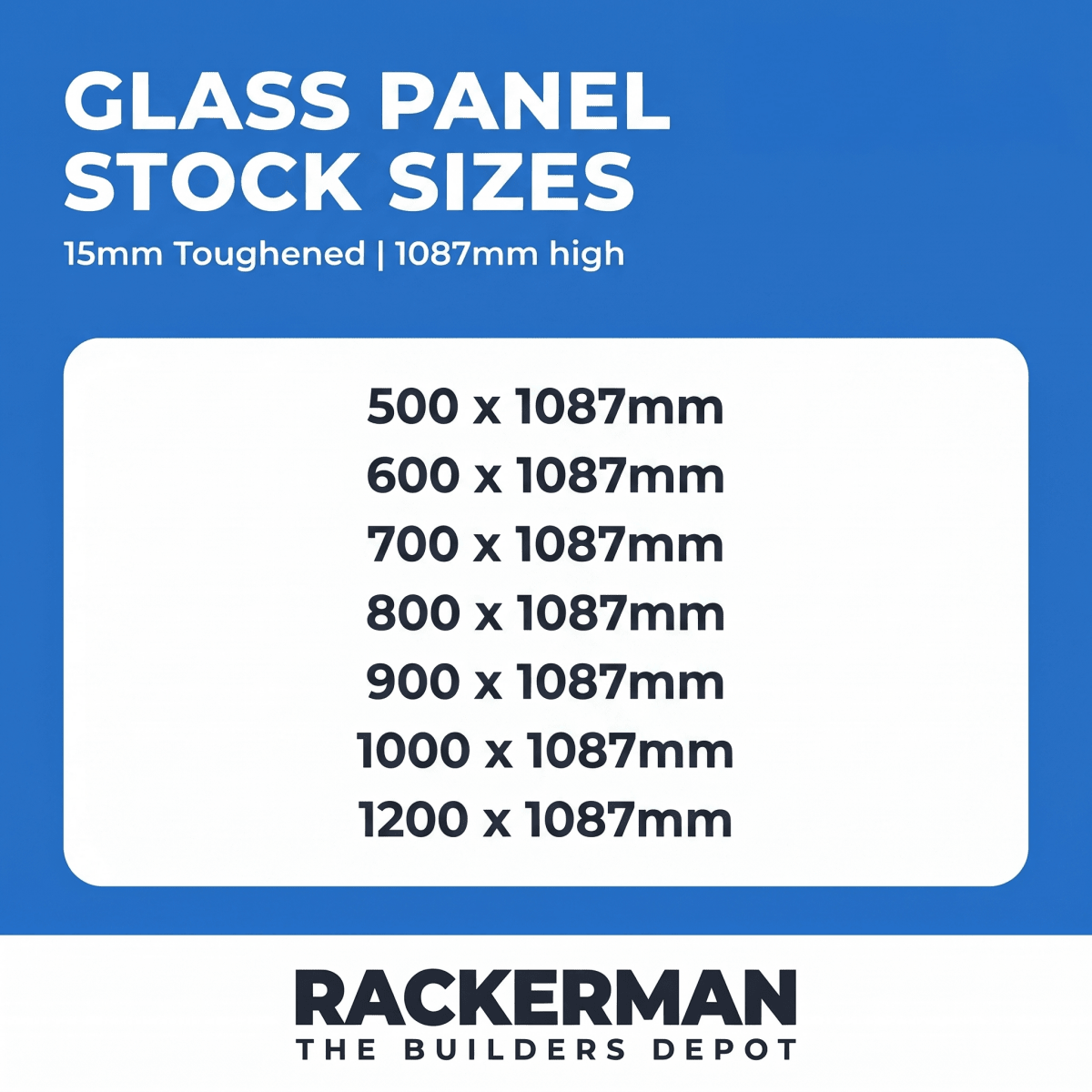 15 mm Toughened Glass Panel – Clear Float - Rackerman