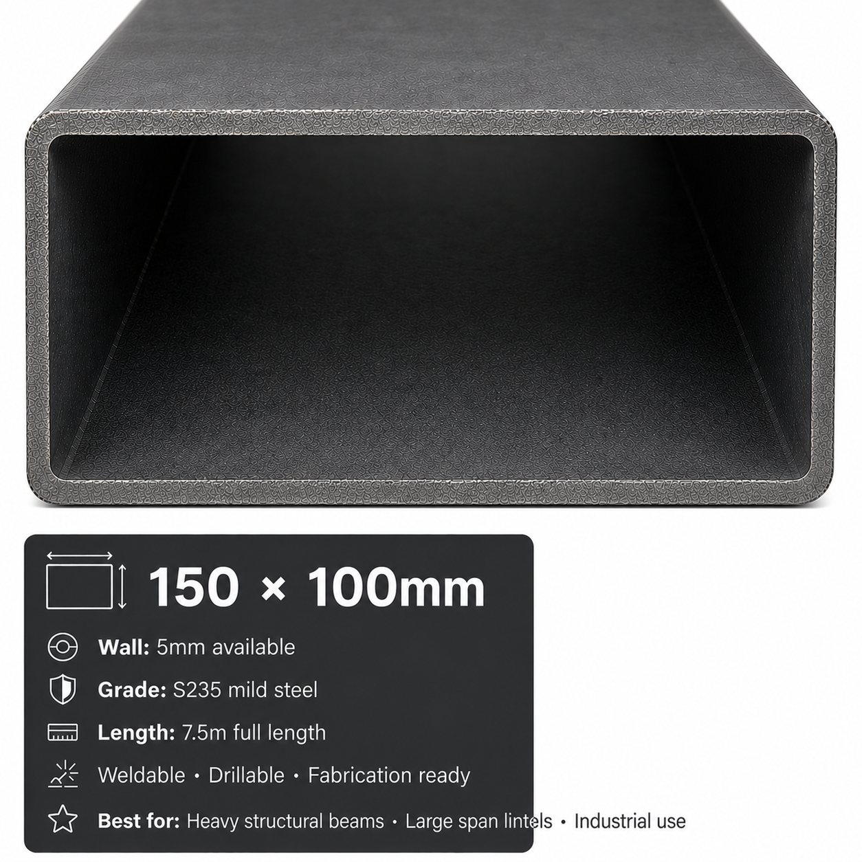 Mild Steel Rectangular Hollow Section 7.5m – S235 RHS