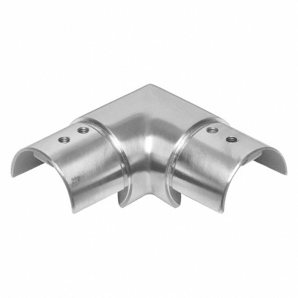Handrail Joiner 304 Satin - 42.4mm tube / 90° horizontal corner (split tube)