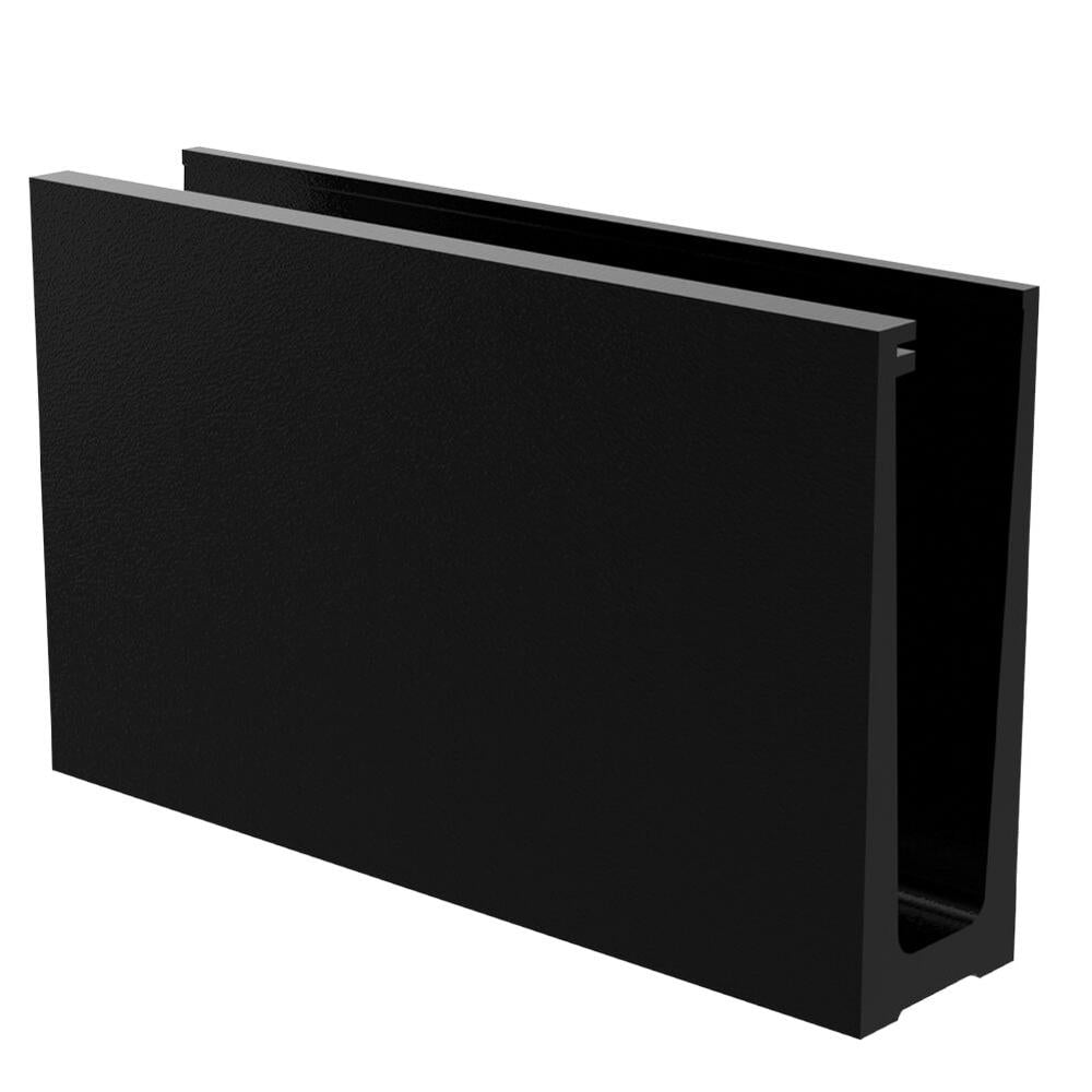 Frameless glass balustrade channel 5m base fix powder-coated black aluminium