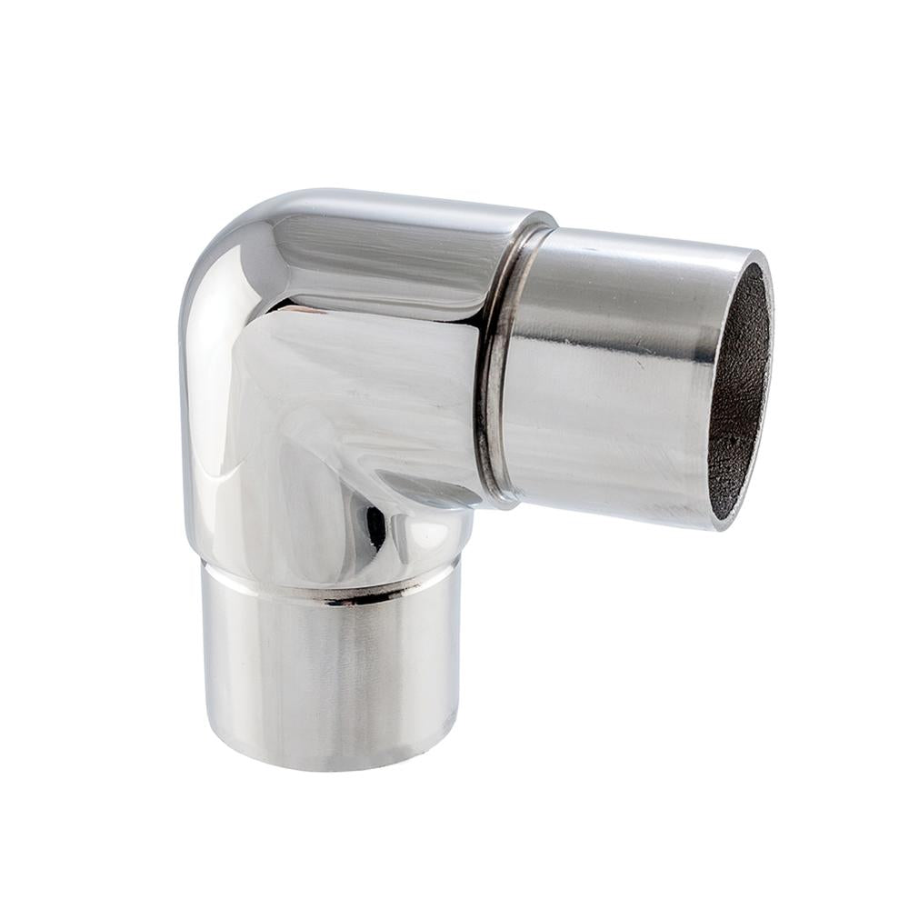 Handrail Joiner 316 Mirror - 42.4mm tube / 90° round elbow