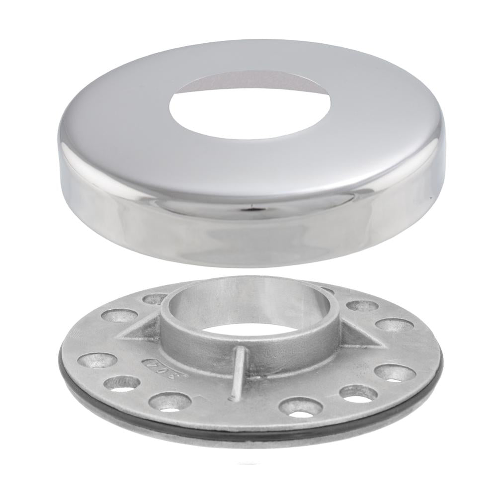 Wall Flange 316 Mirror - 42.4mm tube / weld-on round base w/ O-ring