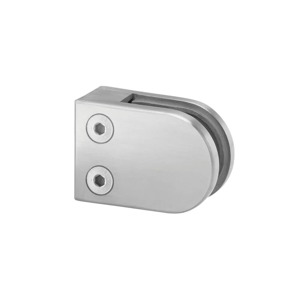 Glass Clamp 316 Satin - Flat-back / 6mm glass / round