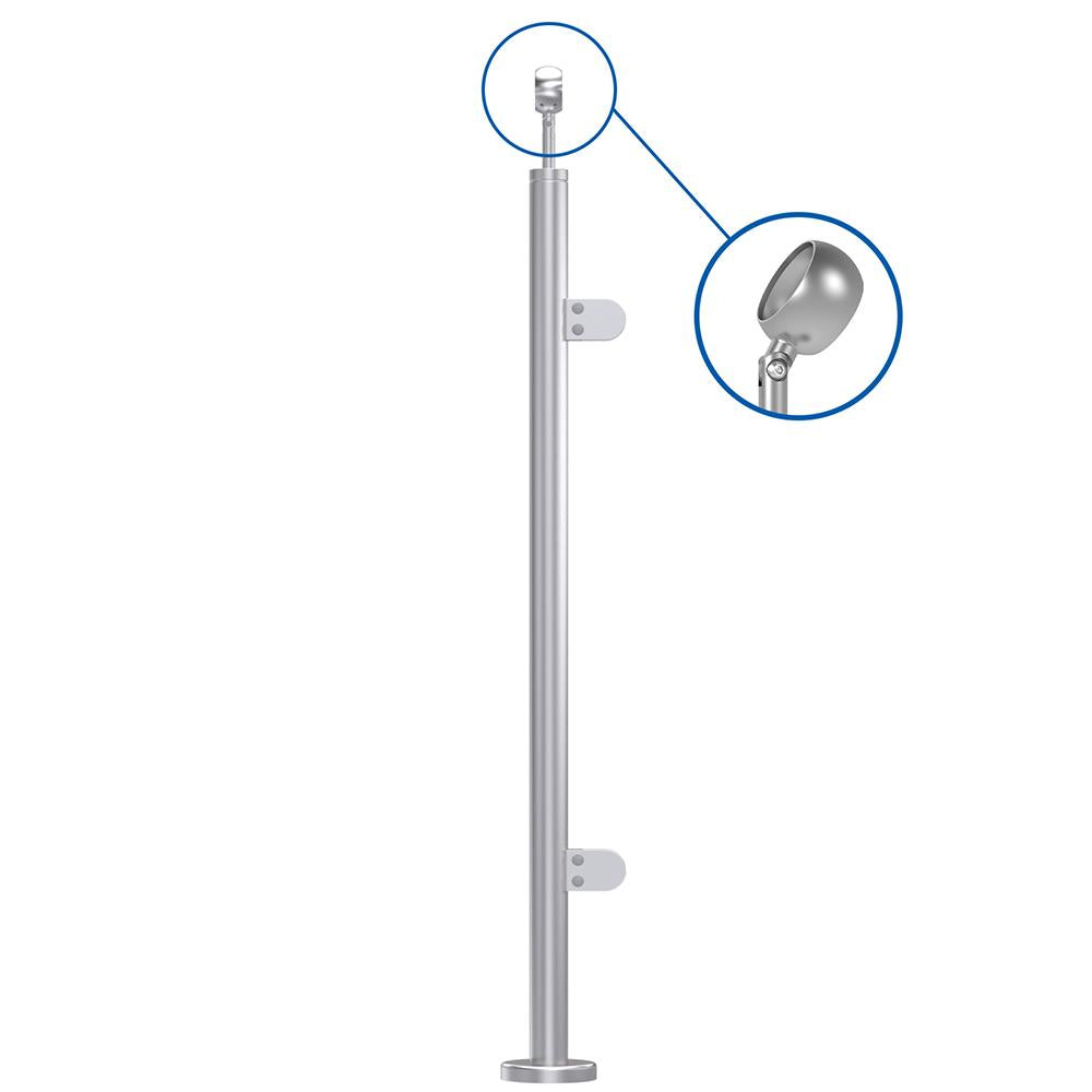 Handrail Post 316 Satin - 42.4mm × 978mm / end post / welded base