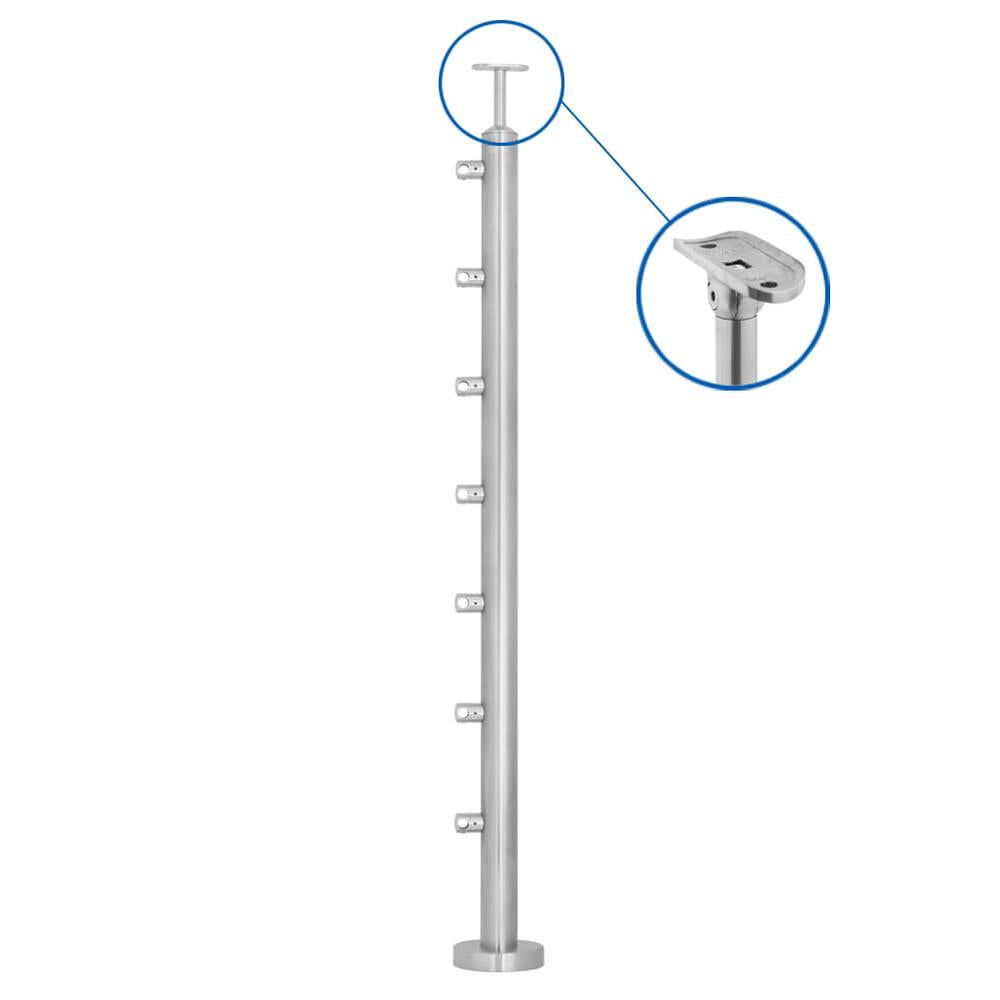 Handrail Post 316 Satin - 48.3mm / 7-bar holder post