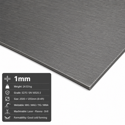 Mild Steel Sheet 2500 x 1250mm (8x4)- S275