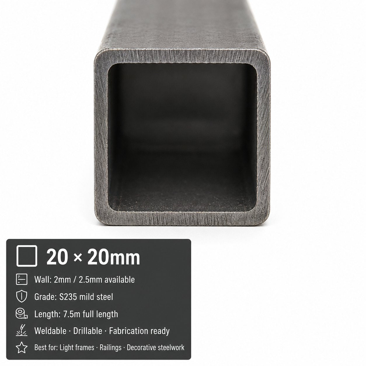 Mild Steel Box Section 7.5m – S235 Square Hollow Section