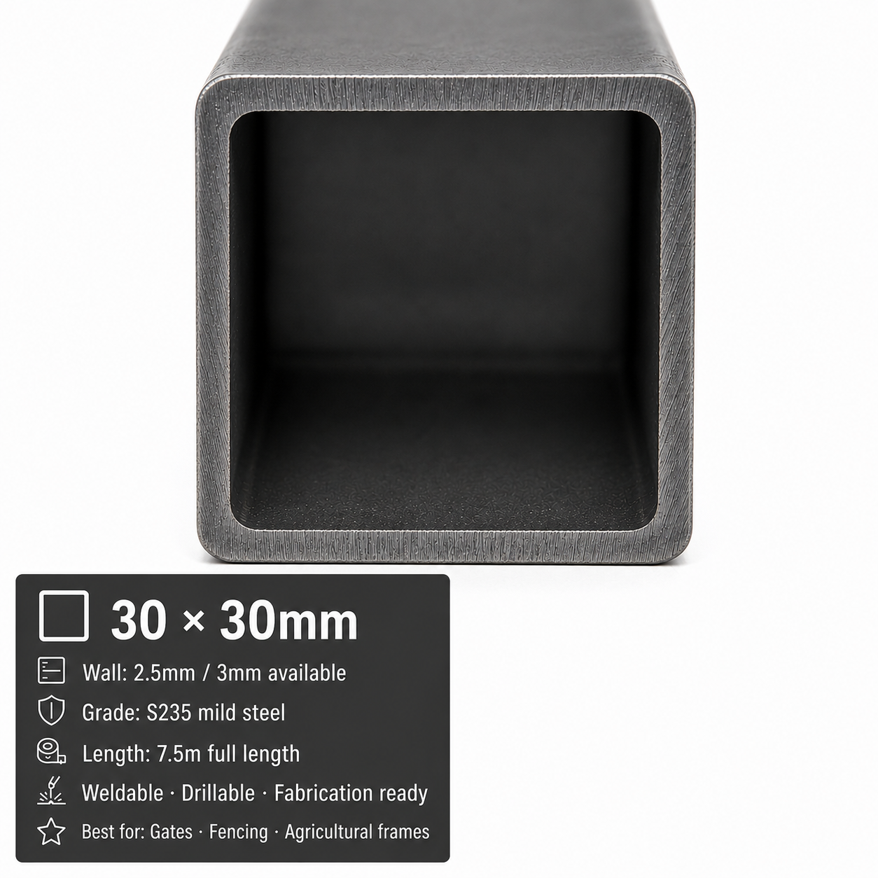 Mild Steel Box Section 7.5m – S235 Square Hollow Section