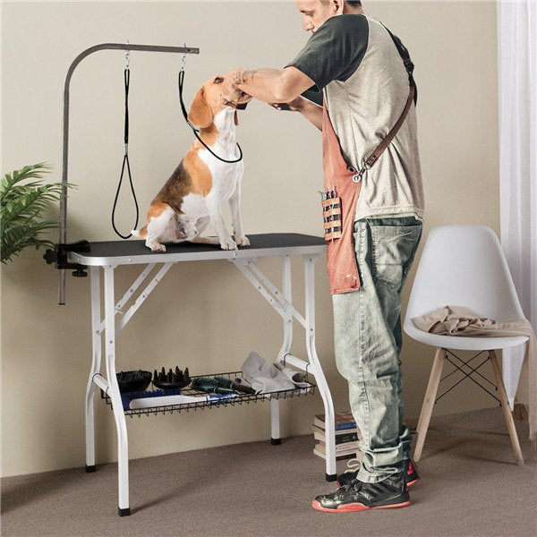 Adjustable 159cm Pet Grooming Table with Basket Height