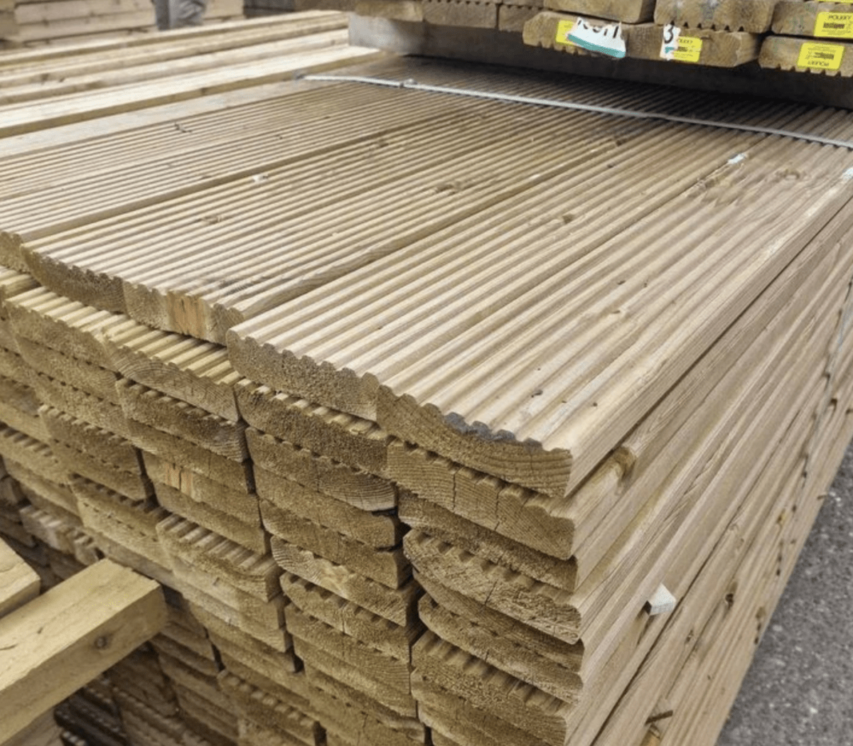 32mm Grooved Reversible Decking Boards - Pressure Treated Softwood - Rackerman