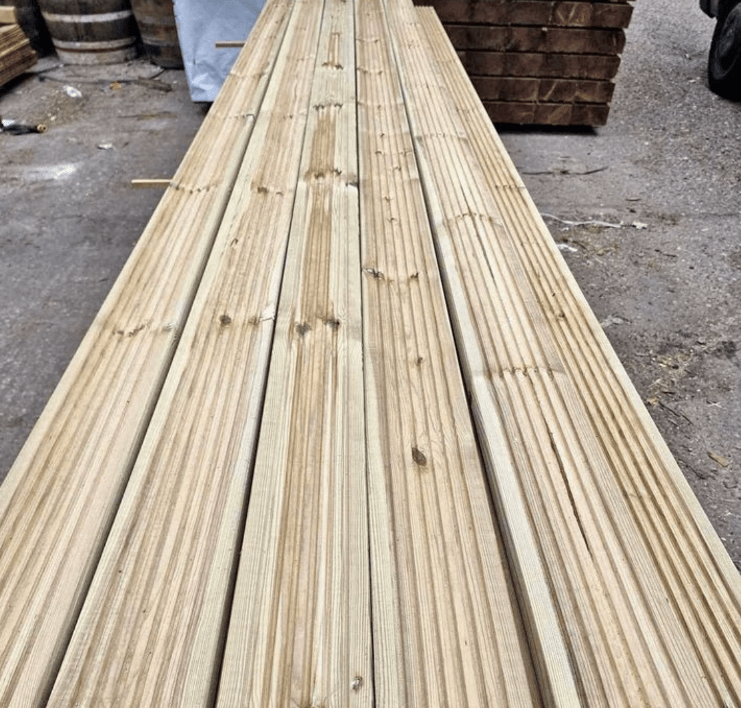 32mm Grooved Reversible Decking Boards - Pressure Treated Softwood - Rackerman